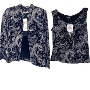 NWT XScape 2-Pc Set Silver glitter sparkle jacket shell